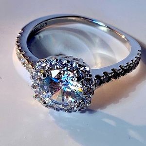 GIANI BERNINI SS Cubic Zirconia Halo Ring